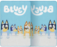 Bluey Manta infantil de 100x140 cm 100% Polyester - estampa familiar de Bandit, Chilli, Bingo y por detras Bluey dormido  Producto oficial de Bluey para niños de LUDO BBC STUDIOS - details 0