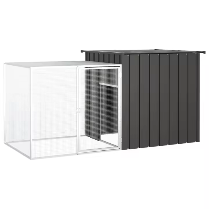 vidaXL Jaula de conejos acero galvanizado 200x91x100 cm conejera Color Antracita,  Gris, y mas - 1