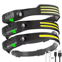 Linterna Frontal LED Potente Recargable USB Con Sensor Para Camping Pesca Y Correr 5 Modos Luz COB Ángulo De Haz 60° Impermeable - details 0