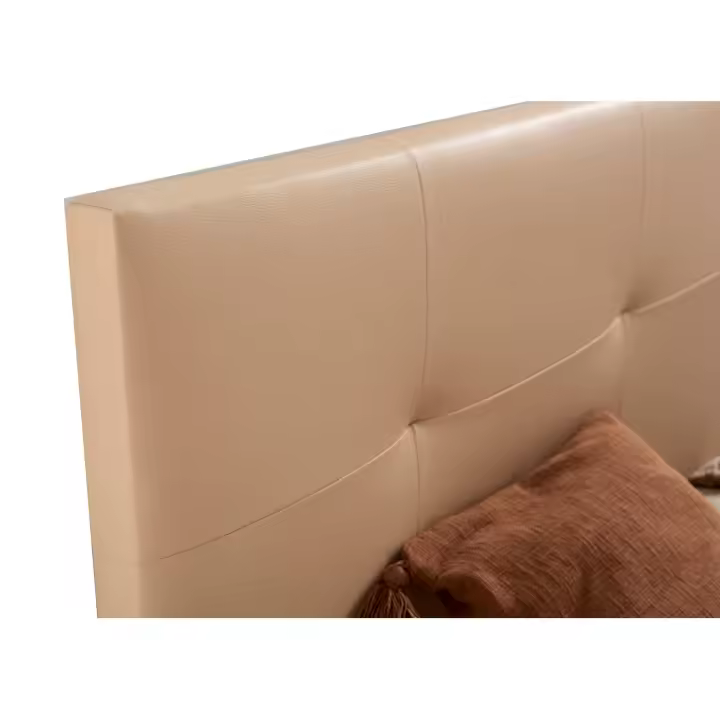 Cabecero Tapizado Descansin  Beige  Tela de Polipiel Liso  Facil Colocacion sin Tornillos ni Agujeros - 1