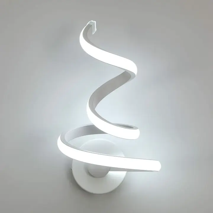 Lámpara de Pared Luz LED Creativa Minimalista Moderna 24W en Aluminio Blanco Luz en Espiral para Decoración de Interiores - 1
