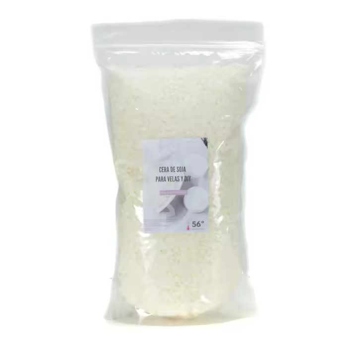 CUENCUM Cera de Soja Premium 1Kg para Hacer Velas Artesanales, Cera Natural en Pequeñas Perlas Similar a Parafina para Velas, Ideal para Proyectos DIY, Bolsa con Autocierre para Mejor Conservación y Fácil Uso, Perfecta para Velas Aromáticas y Decorativas - 1