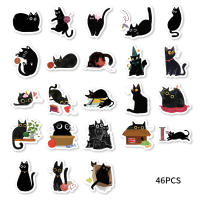 Pegatinas De Gato Negro Etori Life 45pcs/Box Impermeables Para Computadora Y Scrapbooking Estación Creativa De Suministros De Oficina - details 10