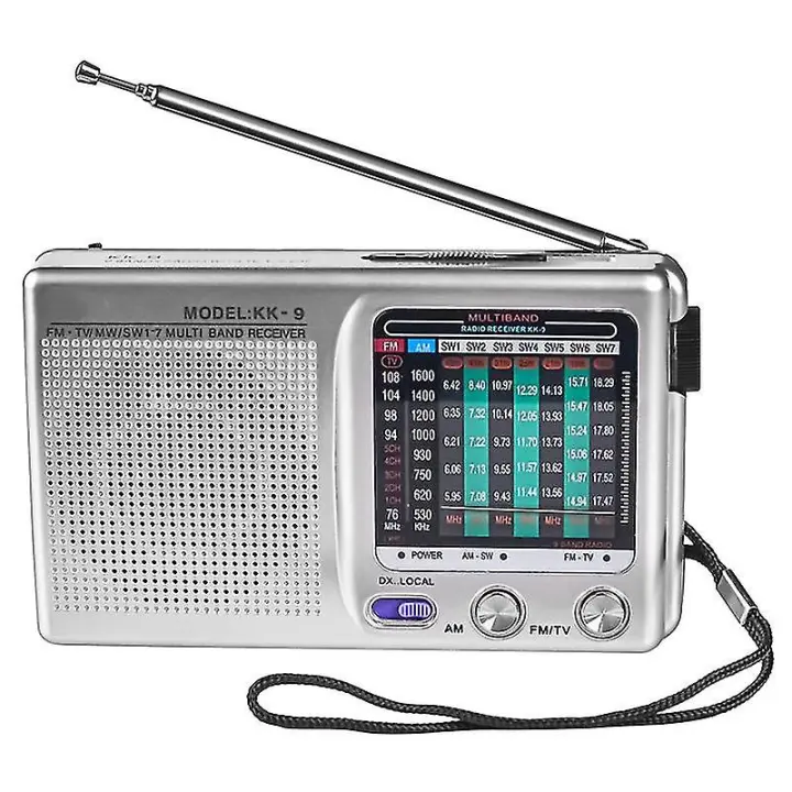 Radio AM/FM/SW portátil operado compatible con interior, exterior y Uso DE EMERGENCIA - 1