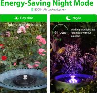 Fuente Solar al aire libre 5,5 W con las luces LED coloridas y la batería y 7 bocas, para la fuente del jardín de Birdbath - details 0