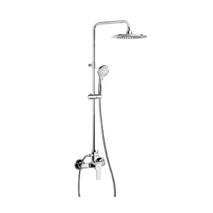 Ramon Soler Columna de Ducha con Grifo Monomando Cromado con Barra Telescópica y Accesorios Serie Titanium - 1
