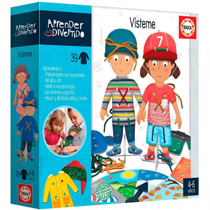 Juego educativo Vísteme con prendas y cuerdas de Aprender es Divertido - 1