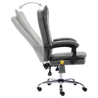 vidaXL Silla de oficina de masaje de cuero sintético gris antracita - details 4