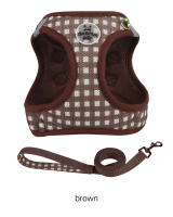 Harnés De Gatos Festivo Con Estampado De Gingham Transpirable De Poliéster Con Hebjes Metálicos Y Tirantes Reflectantes Para Caminatas Seguras - details 13