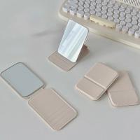 Espejo De Maquillaje Portátil De PU De Color Sólido Espejo Compacto Plegable Para Estudiantes Espejo De Bolsillo Lindo - details 6