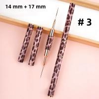 Set De 5 Pinceles De Arte De Uñas Con Diseño De Leopardo Herramienta Profesional Para Dibujar Líneas Estriadas En Gel UV Y Pintura De Uñas - details 11