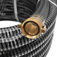 vidaXL Manguera de succión con conectores de latón 4 m 25 mm negra - details 2