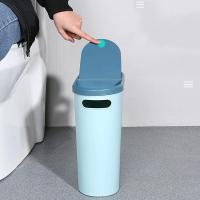 Bandeja De Cocina Ecológica De Plástico Con Tapa Silenciosa Y Ahorradora De Espacio Para Baño Recipiente De Basura Creativo Para El Hogar Con Ranura - details 4