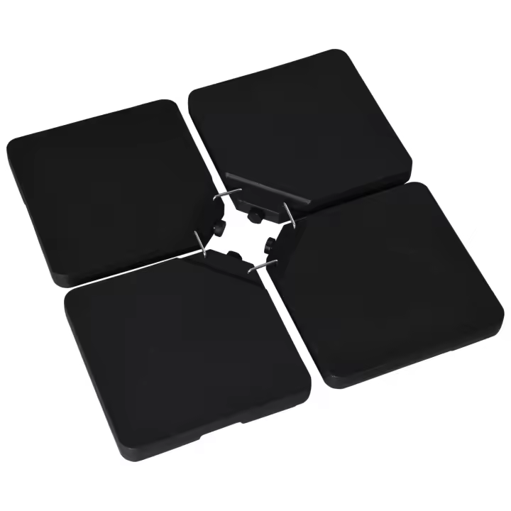 Outsunny Peso para Base de Sombrilla de 4 Piezas Base para Sombrilla Cuadrado Rellenable de Agua 60 kg Arena 70 kg o Mixto 80 kg para Base Cruzada Negro - 1
