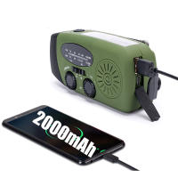 Radio de emergencia meteorológica NOAA de manivela manual alimentación por Energía Solar con 3LED interior 2000mAh Fuente de Alimentación Móvil - details 2