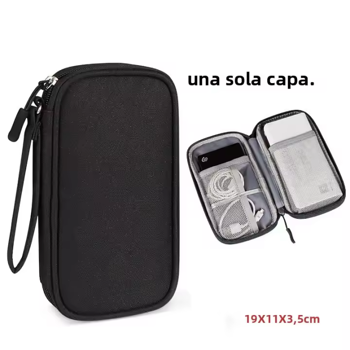 Nueva Bolsa Organizadora De Viaje Para Cables Y Cordones Estuche Portátil Impermeable Con Doble Capa De Almacenamiento - 1