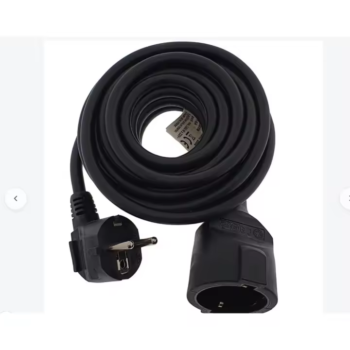 Cable alargador extensión 1,5 x3m negro Potencia máxima 3200W Uso interior y exterior Protección IP44 Certificados CE, RoHS, TÜV PVC 220-240V - 1