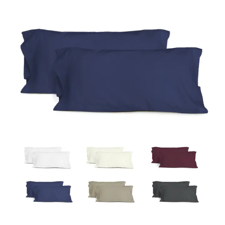 Juego de 2 Fundas Almohada para Cama- Funda Almohada Larga , Poliéster Transpirable y Suave, Abiertos por los lados. - 1
