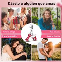 Encanto De Colgante De Árbol De Familia Platinado En Plata Para Pulsera De Bangle Y Collar DIY Regalo Con Doble Vuelo Aéreo - details 99