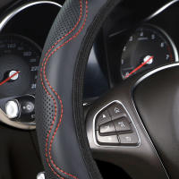 Cubierta De Volante Deportiva De PU Sin Riel Para Coche Universal Adecuada Para Interiores De Coche De 15 Pulgadas En Negro - details 1