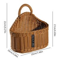 Cesta De Almacenamiento De Rattan Con Manija Diseño Minimalista Para Cocina Y Sala De Estar Organizador Ecológico De Frutas Y Alimentos - details 0