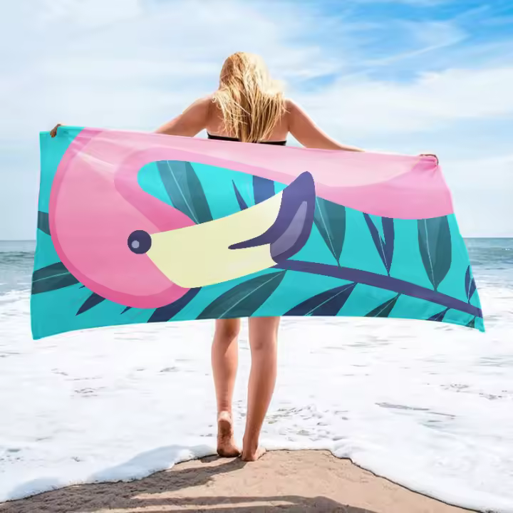 Toalla de playa de microfibra con estampado de varios tamaños y absorbente para surf. - 1