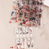 10pcs De Foils Para Uñas Con Diseño De Carácter Chino Arco Iris Bambú Pescado Flor Periquito Adhesivo Para Gel De Uñas Decoración De Manicura - details 9