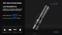 Linterna LED De Alta Potencia Trustfire MC5 3300 Lumens Recargable Con Indicador De Energía Magnético Uso De Batería 21700 Luz De 200-500 M Waterproof Material De Aluminio Negro - details 0