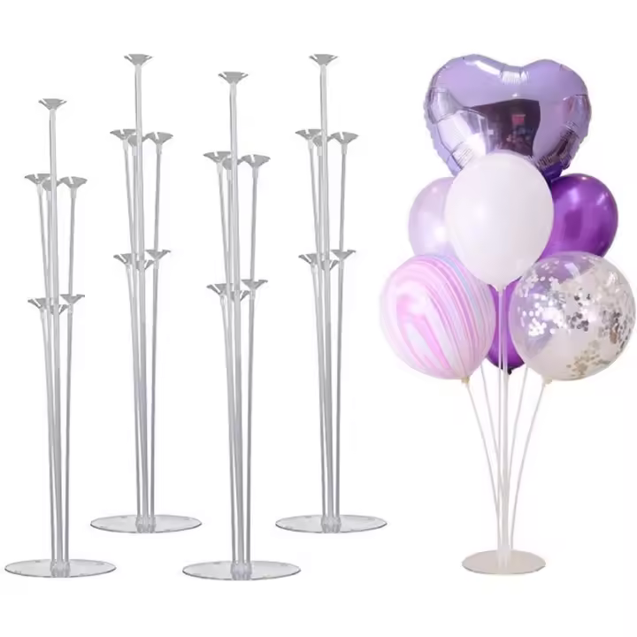 Arbre de ballon, kit de support de ballon de table de hauteur avec support de ballon en plastique, mariage, anniversaire, fête de jardin et célébration des accessoires du grand ballon (4 Sets) - 1