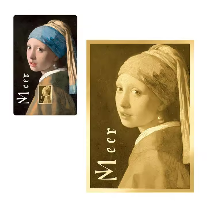 PENDIENTE NIÑA CON PERLA Vermeer 1/1000 Oz Moneda Gold 3000 Francs Chad - 1