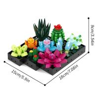 Kit De Bloques De Construcción Para Plantas De Suculentas 682PCS Set De Decoraciones De Escritorio Juguete Para Niñas Regalo De Navidad Incluye Plantas En Macetas - details 6