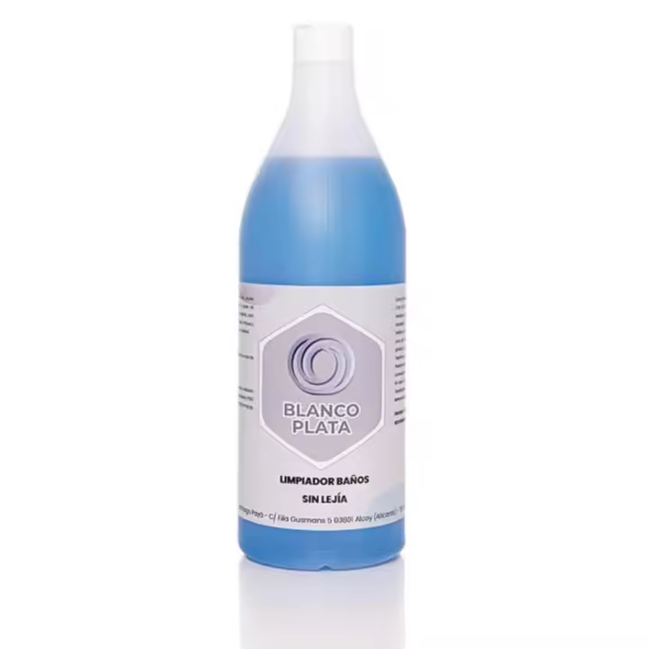 Limpiador de baños sin lejía Blancoplata 1 litro - Máximo brillo e higiene para grifos, azulejos y suelos - Prevención de cal y manchas de jabón - Agradable perfume - 1