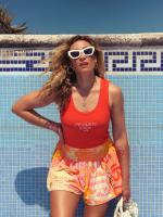 Camiseta de tirantes "me calaste" fuego de Aire Retro.Camiseta entalladita de canalé con bordado central "Me Calaste Hondo" color rojo anaranjado Con un algodón súper gustoso que se ajusta al cuerpo pero sin marcar demasiado! - details 2