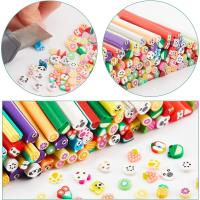 100 Pcs Polimero De Arcilla Para Uñas Artesanía DIY Charms De Frutas Y Animales Patrón Mixto Para Creación De Slime - details 2