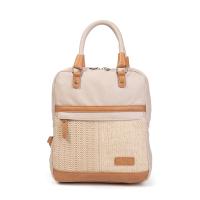 SARA BAGS | Mochila Bolso 2 en 1 para Mujer | Rafia Natural y Polipiel Ecológica | Cremallera Superior + Compartimentos Internos | Asas Cortas y Correas Ajustables | Estilo Mediterráneo | Modelo SXXX240554 - details 3