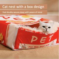 Cama Rectangular Para Gato Grande Con Cierre De Cremallera Almohadilla De Peluche De Algodón PP Suave Casa De Mascota Para Perro Pequeño Y Mediano - details 2