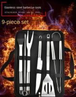 Set De Herramientas Para Parrilla Portátil 9 Piezas Incluye Spatula Clip Skewer Con Bolsa De Almacenamiento Para Barbacoa Al Aire Libre - details 0
