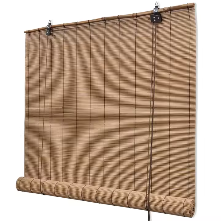 vidaXL Persianas enrollables de bambú marrón 140x160 cm - 1