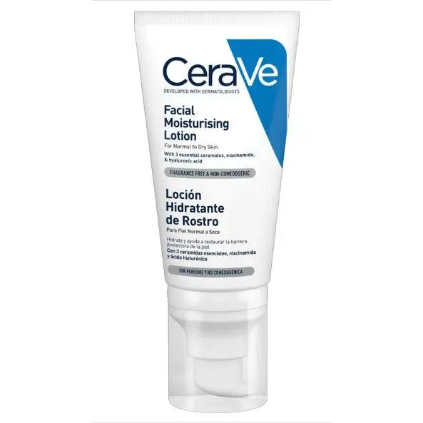 CERAVE LOCION HIDRATANTE DE ROSTRO  PIEL NORMAL A SECA PM 52 ML - 1