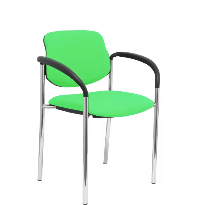 Piqueras Y Crespo Silla Fija Villalgordo BALI Pistacho Cromo con Brazos - 1