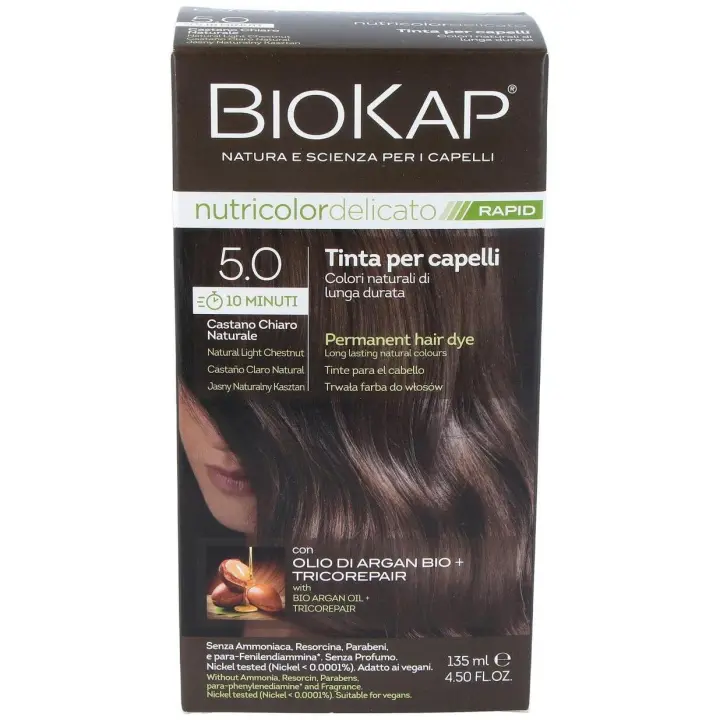 Biokap Rapid Tinte Nro 5.0 Castaño Claro Natural 140Ml - 1