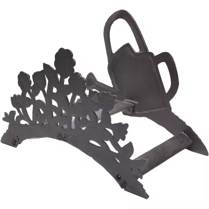Heavy Duty Garden Hose Holder Cast n Hose Holder Bracket Wall Hanger Garden Storage Water Hose Holder Black Pot - 1