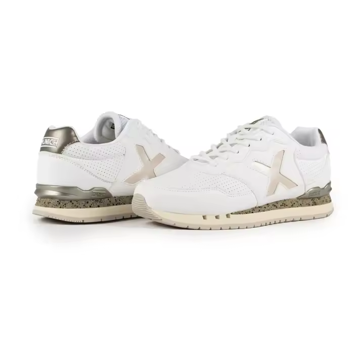 Zapatillas Munich Dash Blanco y Dorado para Mujer - Estilo y Comodidad en Cada Paso para tus Outfits Urbanos - 1