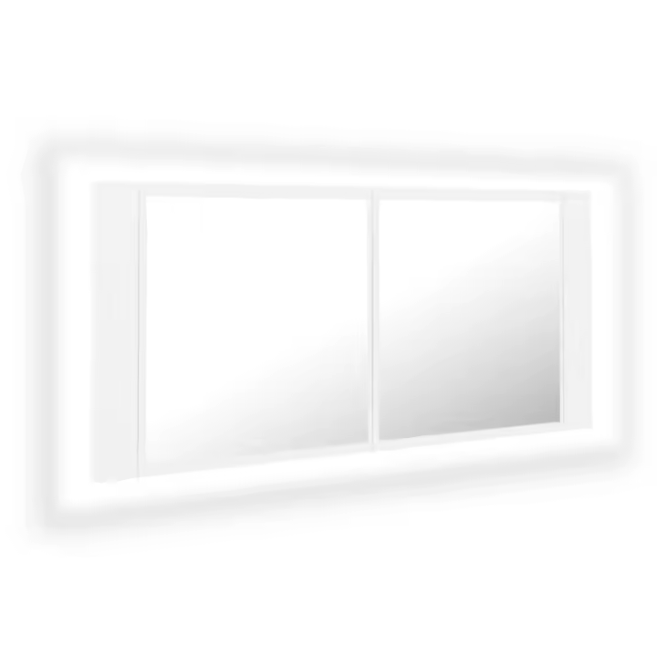 Espejo de baño con Luz LED acrílico Blanco 100x12x45 cm - 1