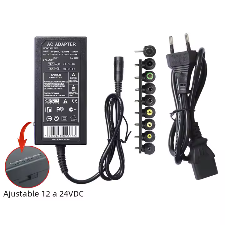 Adaptador De Alimentación Universal Ajustable 12-24V 4.5A Para Luces LED Y Productos Electrónicos Como Portátiles - 1