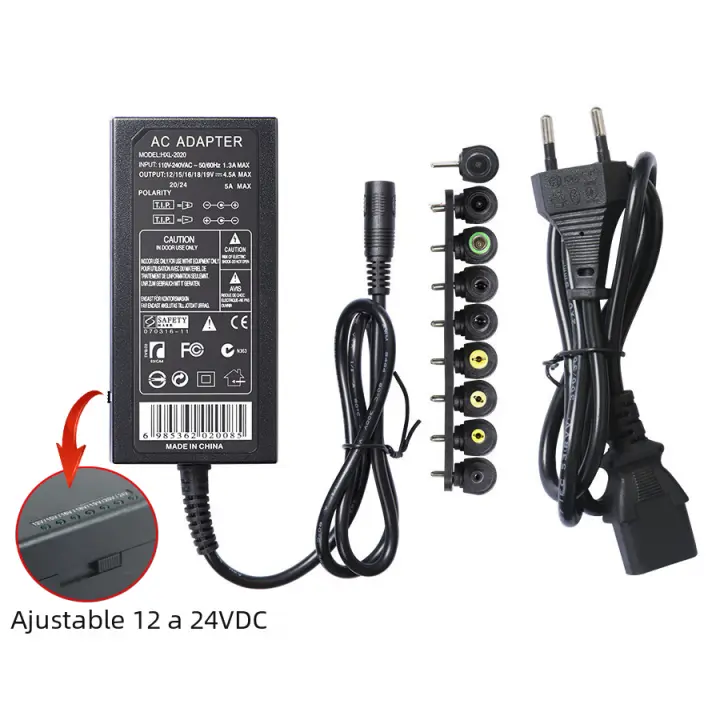 Adaptador De Alimentación Universal Ajustable 12-24V 4.5A Para Luces LED Y Productos Electrónicos Como Portátiles - 1