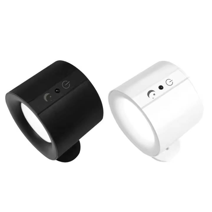 Lámpara De Pared LED Doble Cabeza Con Control Táctil De 3 Colores Y Control Remoto IR Rotación 360 Grados Recargable Para Ambiente De Dormitorio Y Noche - 1