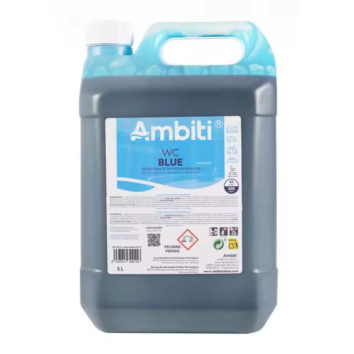 Ambiti  Blue  Aditivo para Depósito Eliminación de Residuos WC  Líquido para Aguas Negras  Inodoro de Autocaravanas y Caravanas  Sanitary Fluid  Fragancia Piña Colada - 1