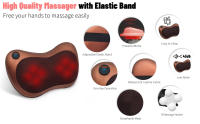 Masajeador de cuello y espalda, Almohada de Masaje Relajante con función de Calor y rotación de 360°,  Shiatsu para Hombros y Espalda, Incluye cinturón de extensión, Masaje para el Cuello - details 1