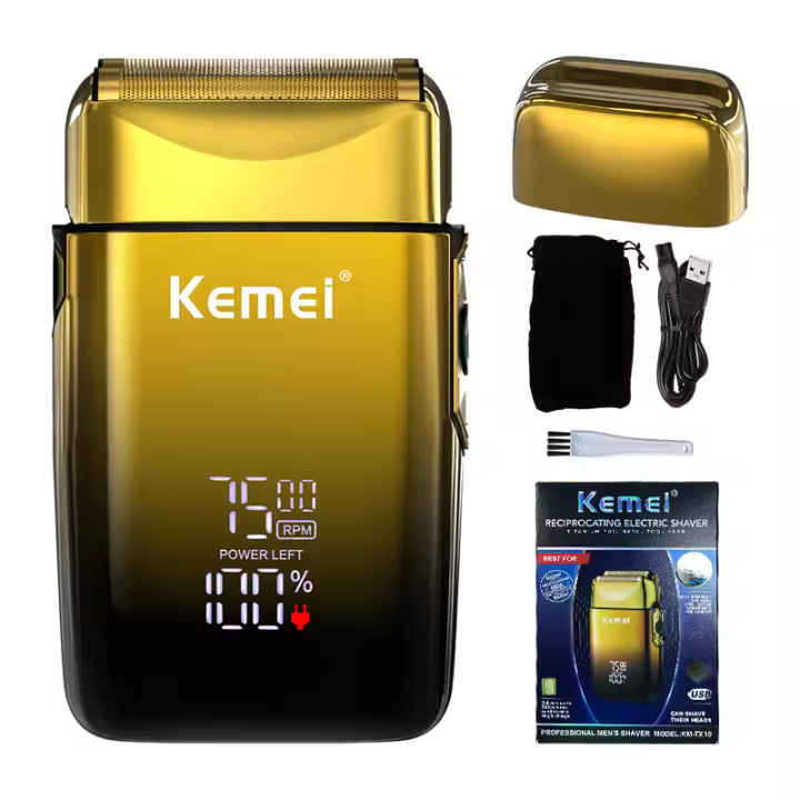 Kemei-Eléctrica TX10 para hombre, recargable, para Fur, Barba, Cabeza Calva - 1